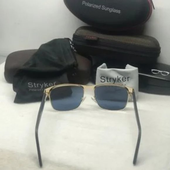 Stryker Polarized sunglass black/gold & Gray lens - Picture 5 of 8